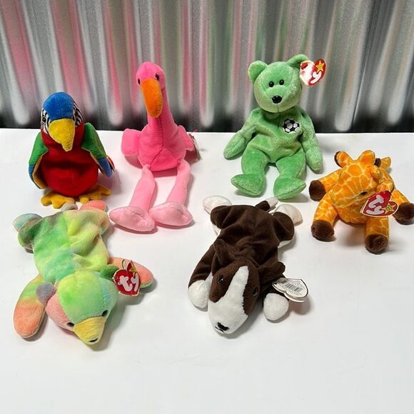 Lot of 6 rare collectible Beanie Babies - Picture 1 of 10